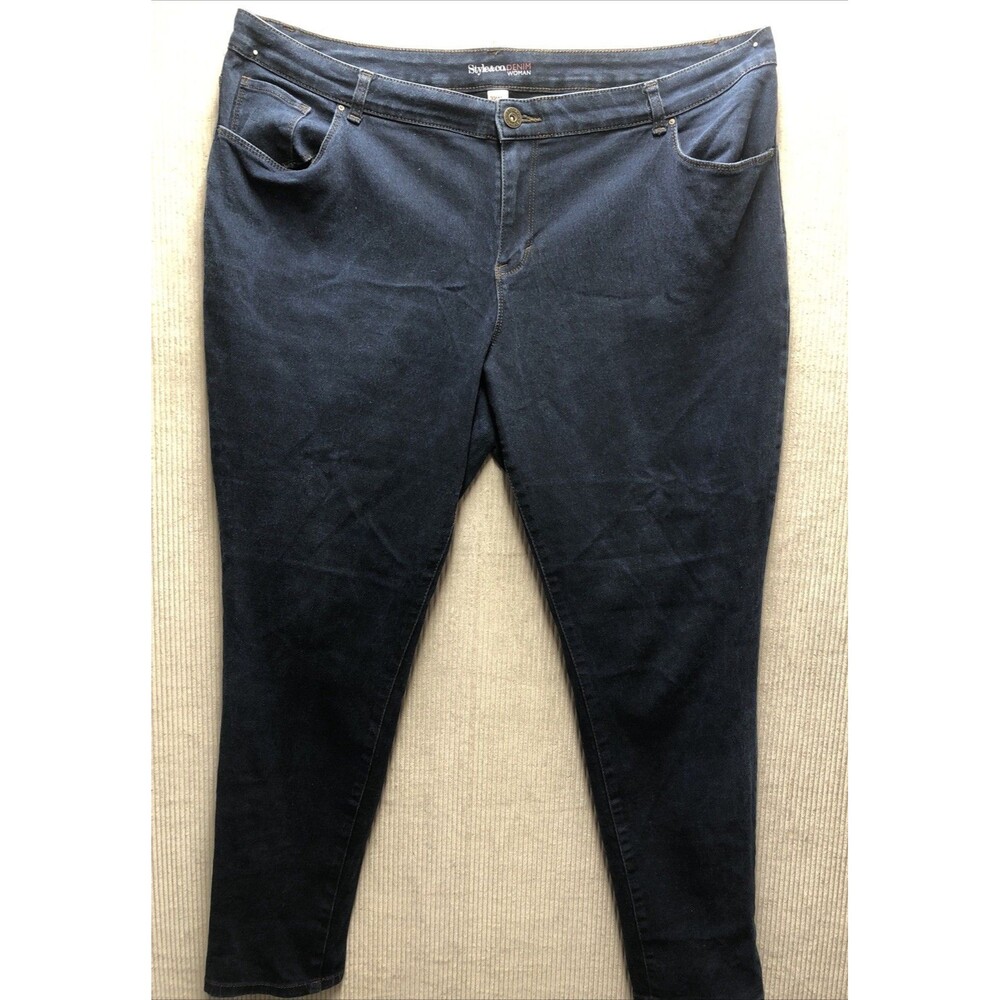 Style & Co Denim Jeans Skinny Leg Curvy Size 22W Dark Wash